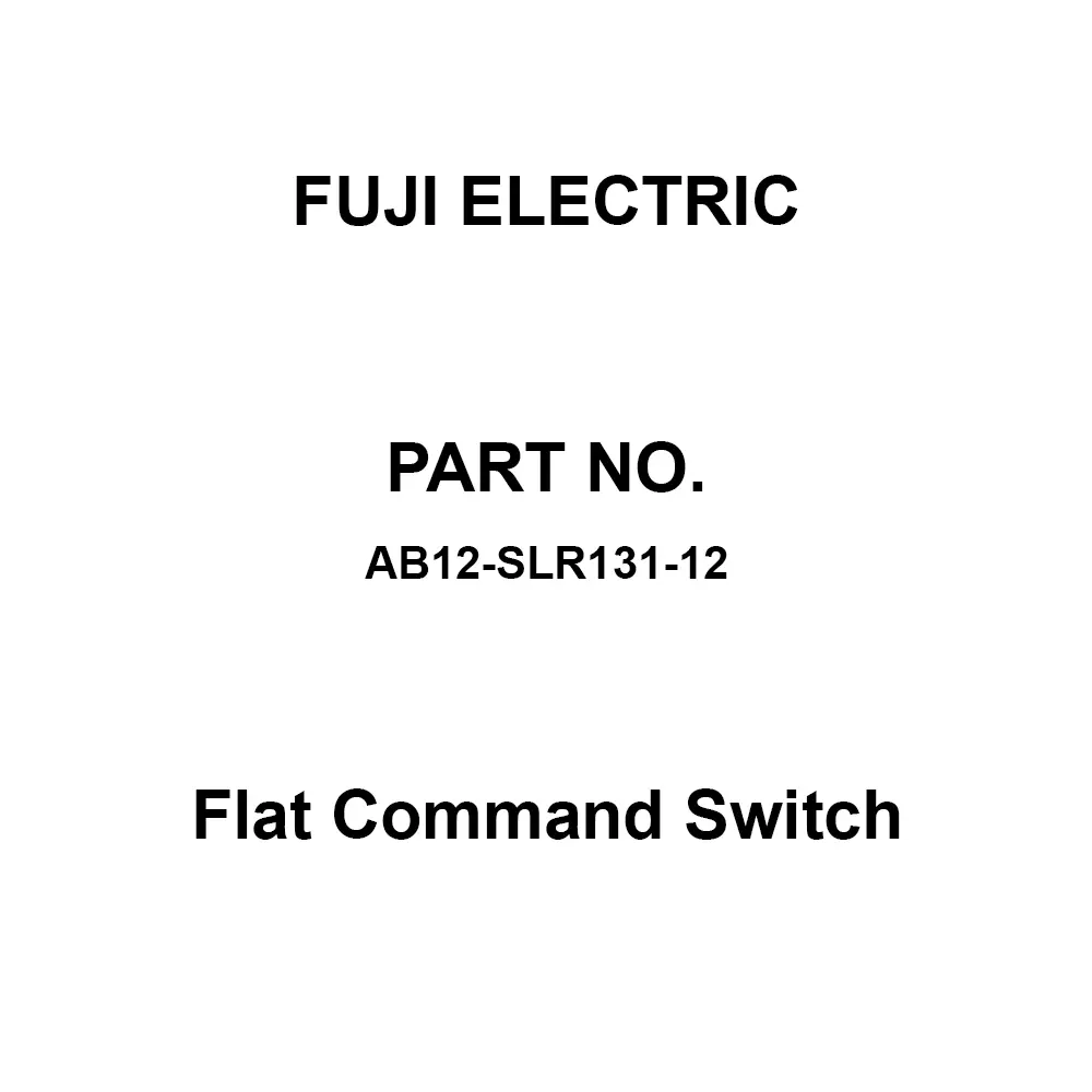 Fuji Electric Flat Command Switch DC 30 V Rated Insulation Voltage, AB12-SLR131-12