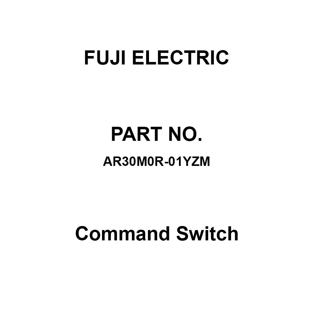 Fuji Electric Command Switch AC/DC 600 V Rated Insulation Voltage, AR30M0R-01YZM