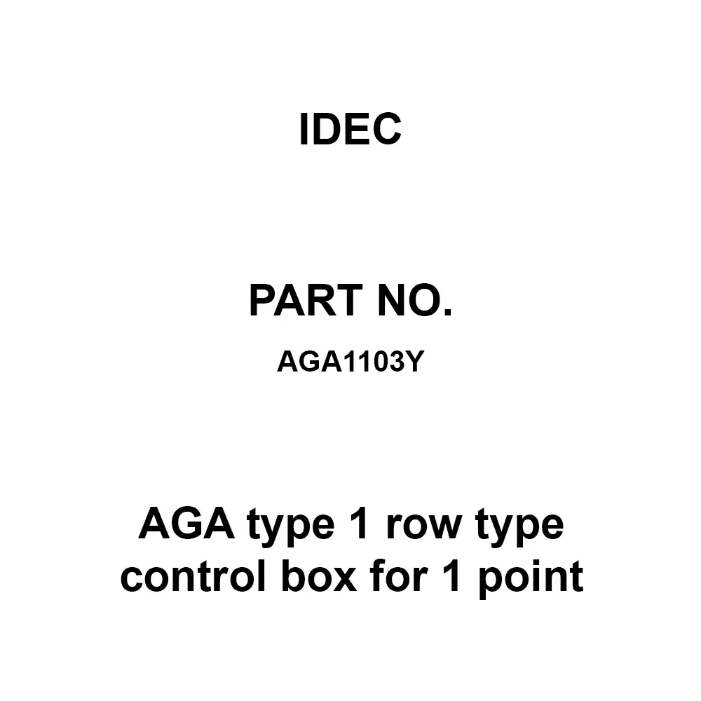IDEC AGA type 1 row type control box for 1 point Wall Hanging Type 1 Point Made Of Aluminum Die Casting, AGA1103Y
