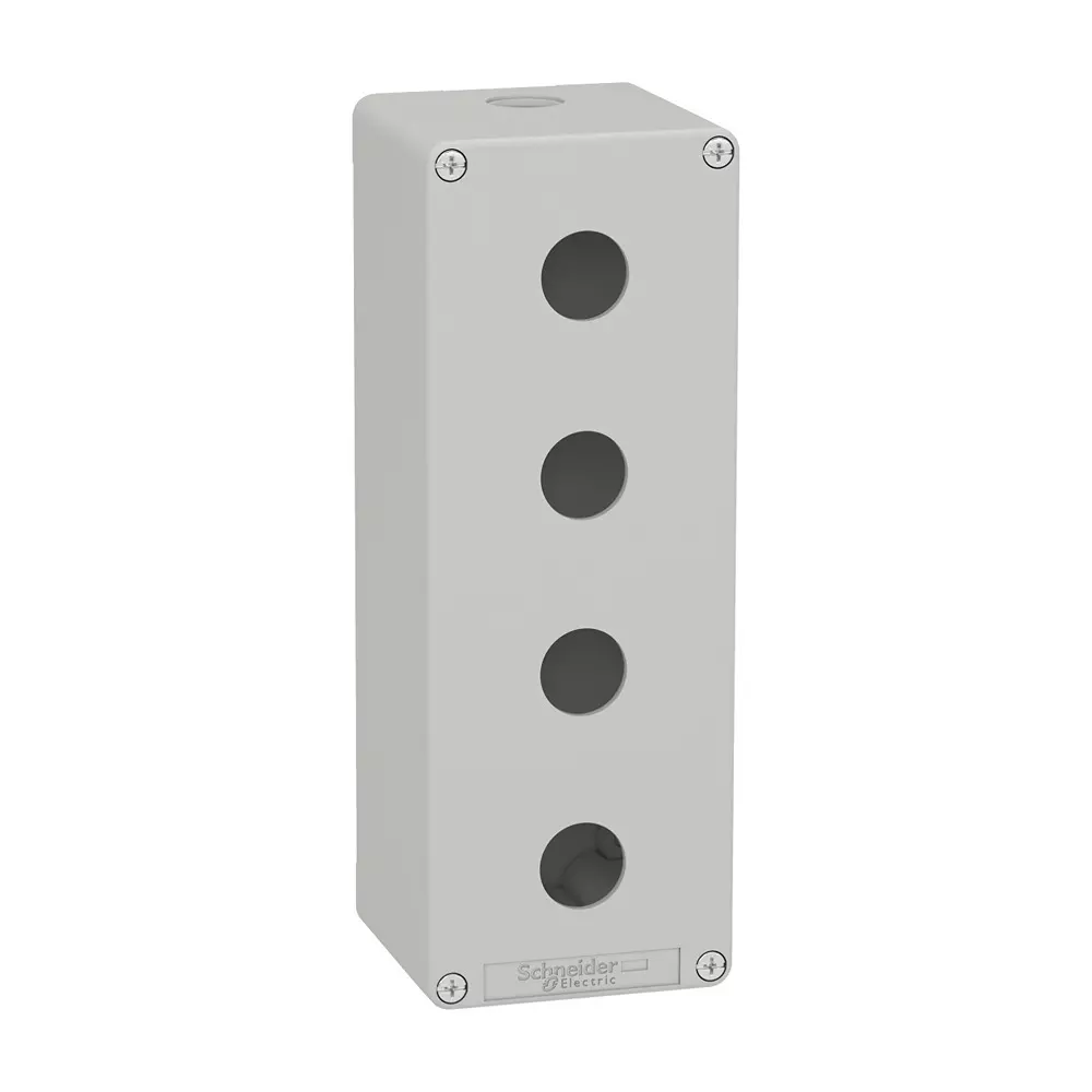 Schneider Electric Empty Control Station XAP Metal Harmony Series M20 Cable Gland Die Cast Zinc Alloy Body and 4 Cut Out, XAPD4504