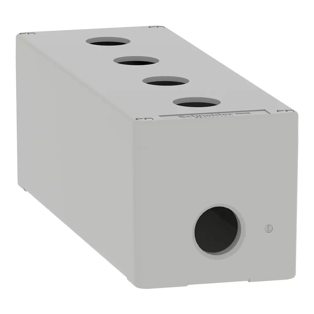 schneider-electric-empty-control-station-xap-metal-harmony-series-m20-cable-gland-die-cast-zinc-alloy-body-and-4-cut-out-xapd4504