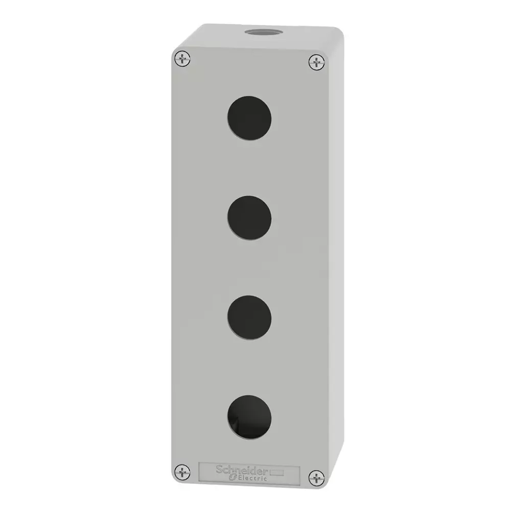 schneider-electric-empty-control-station-xap-metal-harmony-series-m20-cable-gland-die-cast-zinc-alloy-body-and-4-cut-out-xapd4504
