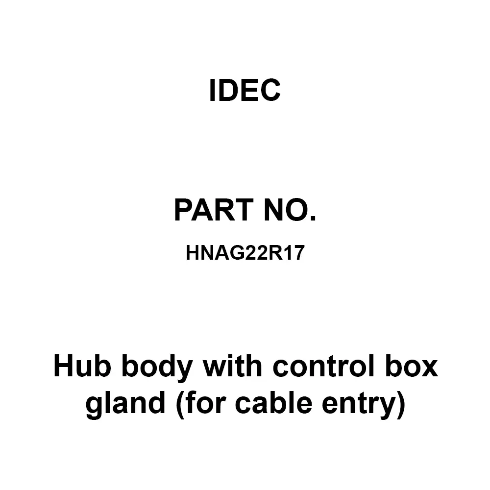 IDEC Hub body with control box gland (for cable entry) Made Of Aluminum Die Casting, HNAG22R17