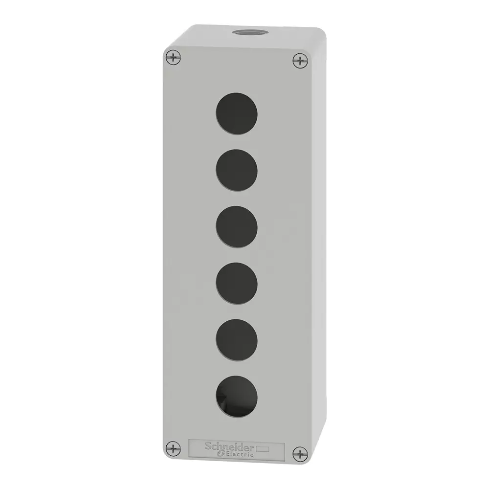 schneider-electric-empty-control-station-xap-metal-harmony-series-m20-cable-gland-die-cast-zinc-alloy-body-and-6-cut-out-xapd4506