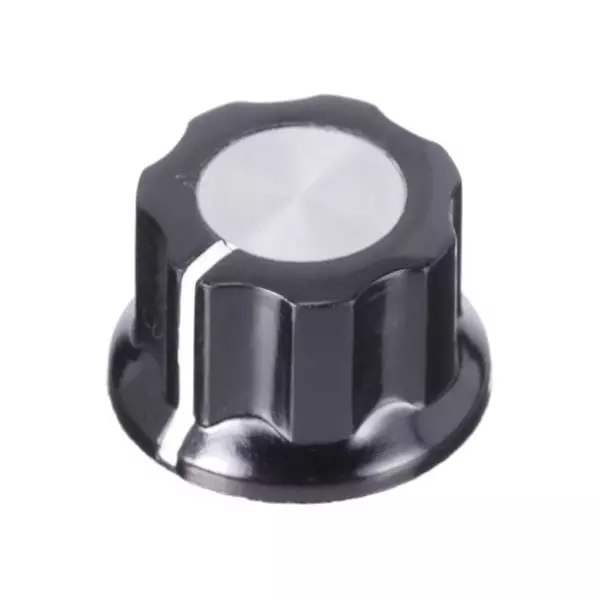 APEM Cylindrical Knob with Skirt 6.35 mm Shaft Dia Phenolic, MPKES60B1/4