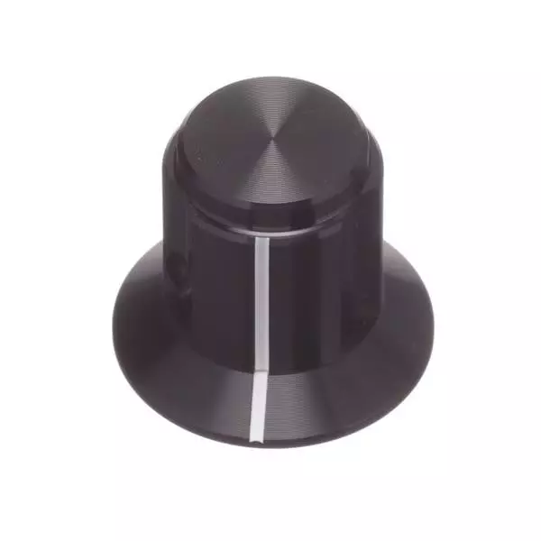APEM Cylindrical Knob with Skirt 6.35 mm Shaft Dia Aluminum, KS500B14