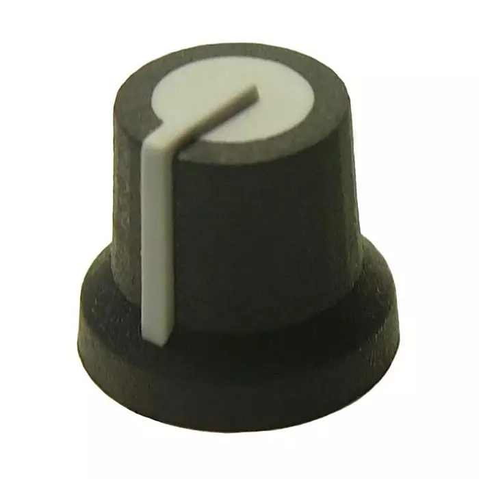 MULTICOMP PRO D Shaft Knob Round with Indicator Line D Shaft 6 mm Diameter, MP-CL170825FR