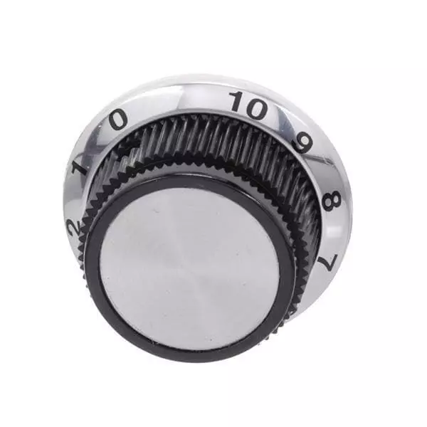 APEM PKD Knobs Cylindrical Skirt Knurled Numbers 0 to 10, PKD100B101/4