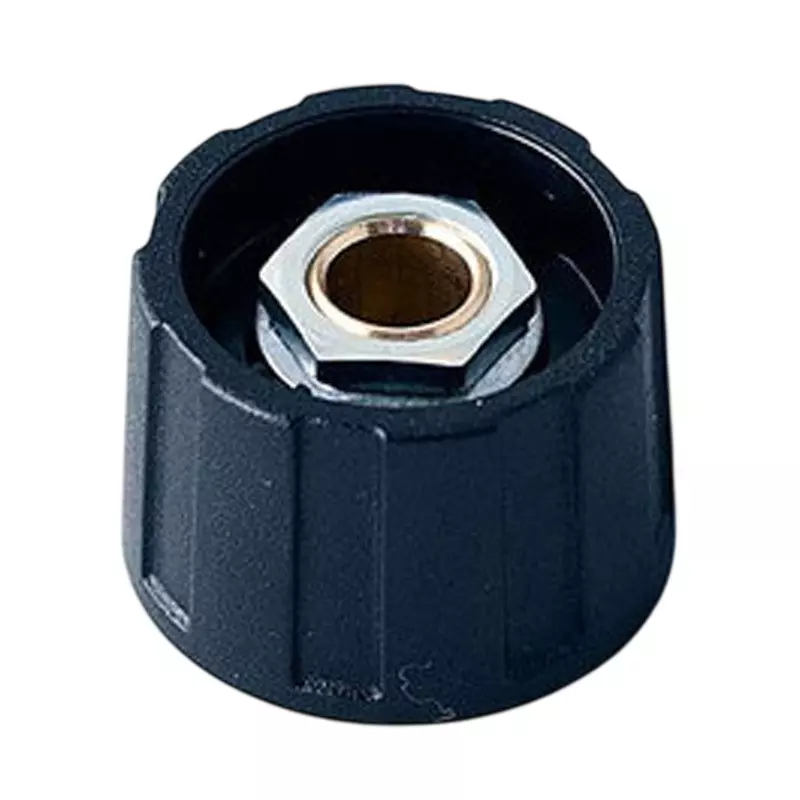 Settsu Round Knob UL94 HB compliant ABS (knob/cap/arrow disc/nut cover) Black, OKT-2523060 (Pack of 10)