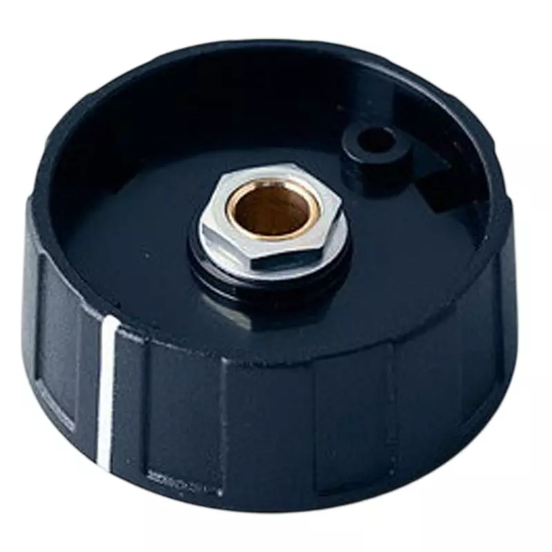 Settsu Round Knob UL94 HB compliant ABS (knob/cap/arrow disc/nut cover) Black, OKT-2640060 (Pack of 10)