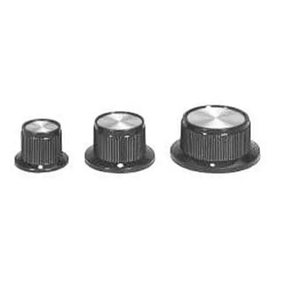 APEM Cylindrical Knob with Skirt 6.35 mm Shaft Dia Phenolic, MPK50B1/4