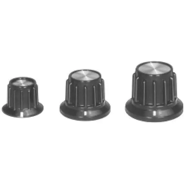 APEM Cylindrical Knob with Skirt 6.35 mm Shaft Dia Phenolic, MPKA50B1/4