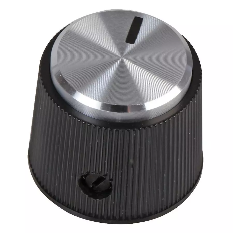 MULTICOMP PRO Knob Round with Top Indicator Line Round Shaft 19 mm Diameter, MP1699