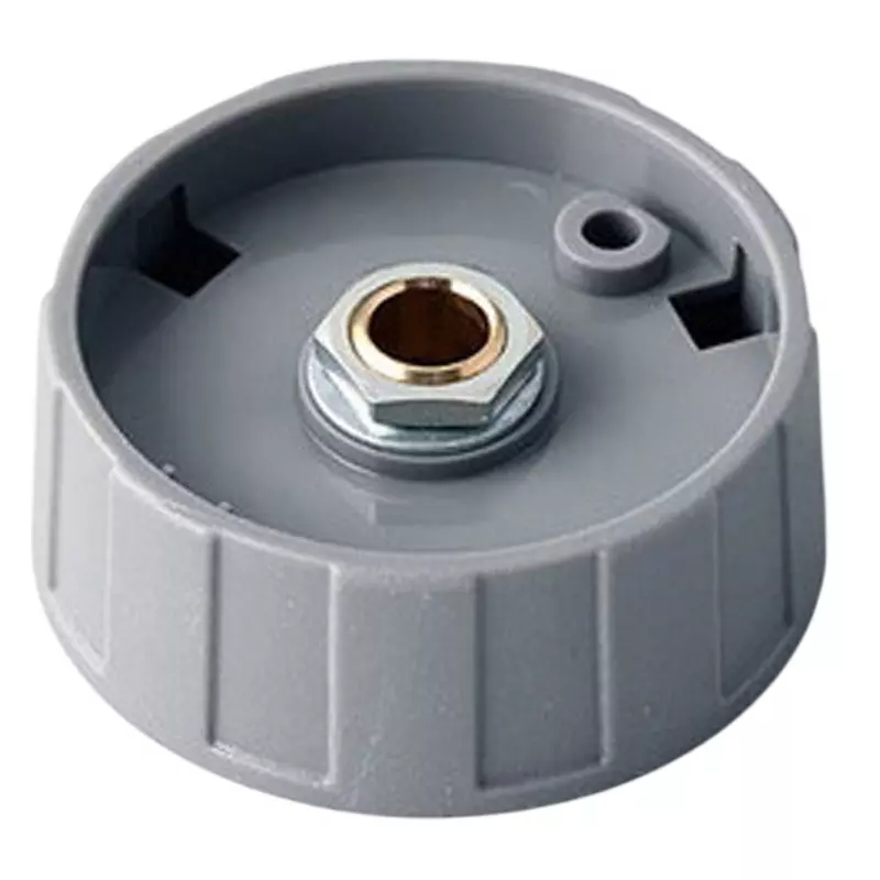 Settsu Round Knob UL94 HB compliant ABS (knob/cap/arrow disc/nut cover) Gray, OKT-2540068 (Pack of 10)