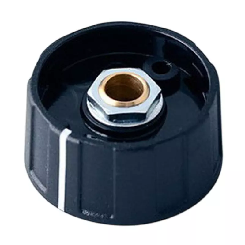 Settsu Round Knob UL94 HB compliant ABS (knob/cap/arrow disc/nut cover) Black, OKT-2631060 (Pack of 10)