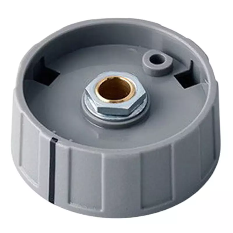 Settsu Round Knob UL94 HB compliant ABS (knob/cap/arrow disc/nut cover) Gray, OKT-2640068 (Pack of 10)