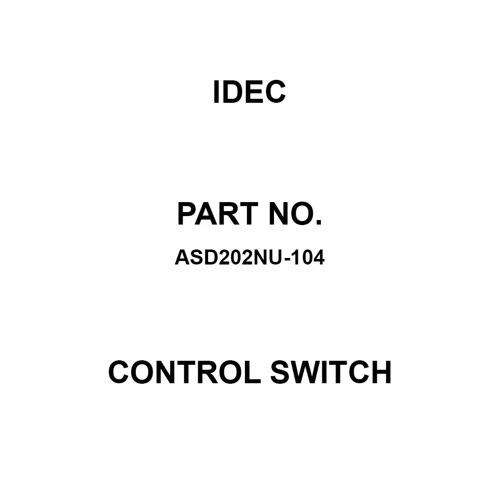 IDEC Control Switch Panel Mount Non-Illuminated 10 Amp, ASD202NU-104