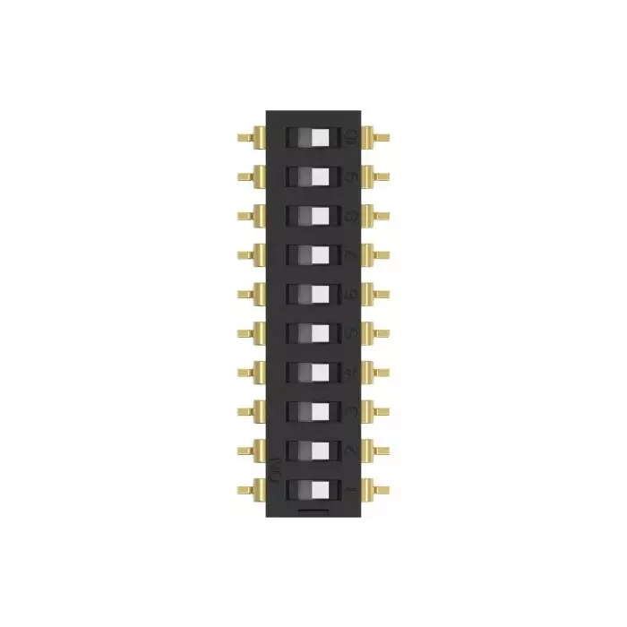 TE CONNECTIVITY 10 Way Surface Mount DIP Switch SPST Extended Actuator, 2454985-1 (Pack of 2)