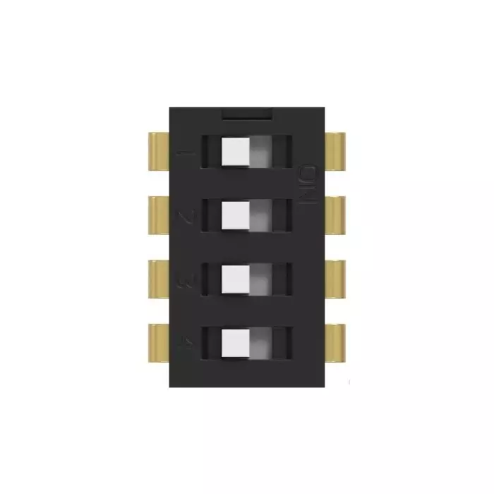 TE CONNECTIVITY 4 Way Through Hole DIP Switch SPST Extended Actuator, 2454982-3 (Pack of 5)