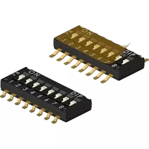APEM DHNF Series DIP Switch Non-Illuminated SPST 25 mA 4 Position 24 V DC, DHNF04F