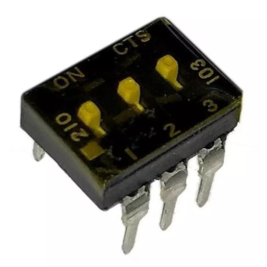 CTS 210 DIP Switch Non-Illuminated SPST 100 mA 3 Position 50 V DC, 210-3MSTD