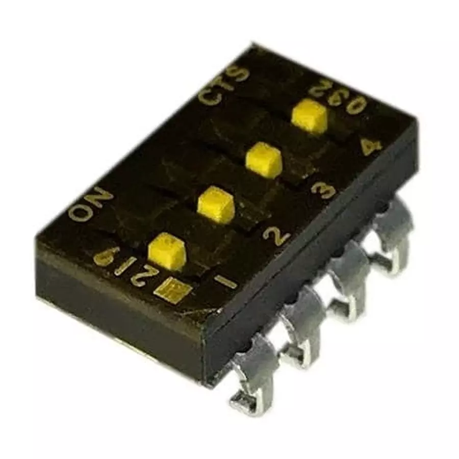 CTS 219 DIP Switch Non-Illuminated SPST 100 mA 4 Position 50 V DC, 219-4MSTJR
