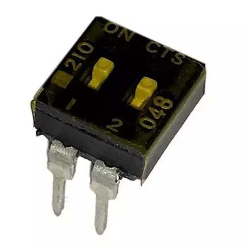 CTS 210 DIP Switch Non-Illuminated SPST 100 mA 2 Position 50 V DC, 210-2LPST