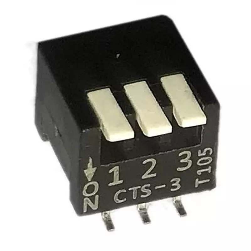 CTS 193 DIP Switch Non-Illuminated SPST 100 mA 3 Position 50 V DC, 193-3MS