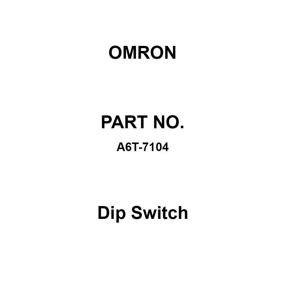 Omron Dip Switch 200 mΩ or Less (initial value), A6T-7104