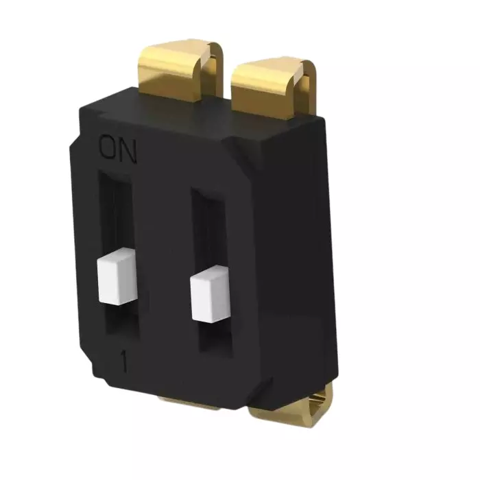 TE CONNECTIVITY 2 Way Surface Mount DIP Switch SPST Raised Actuator, EDS02SNNNTR04Q (Pack of 900)