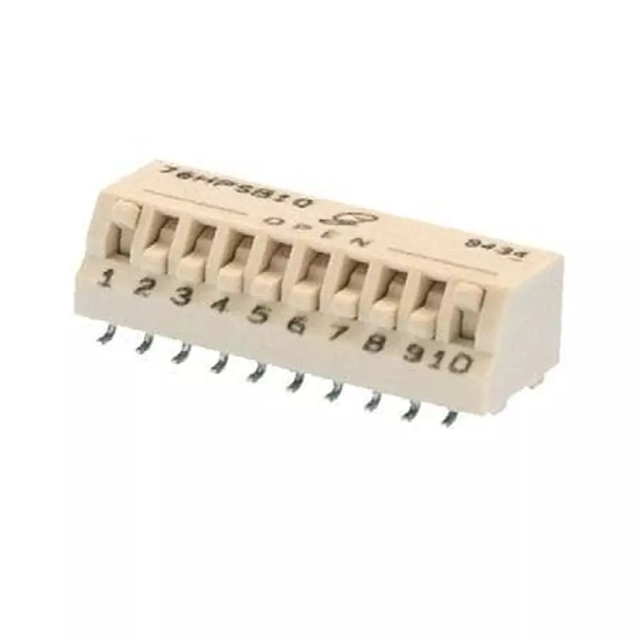 GRAYHILL 76 DIP Switch Non-Illuminated SPST 150 mA 8 Position 30 V DC, 76HPSB08GWRT