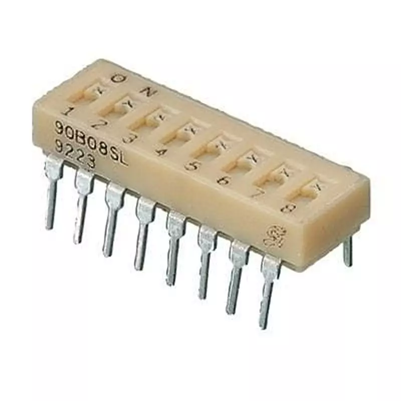 GRAYHILL DIP Switch Non-Illuminated SPST 150 mA 8 Position 30 V DC, 90B08ST