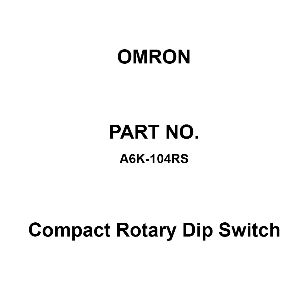 Omron Compact Rotary Dip Switch Top Operation Shaft Type, A6K-104RS