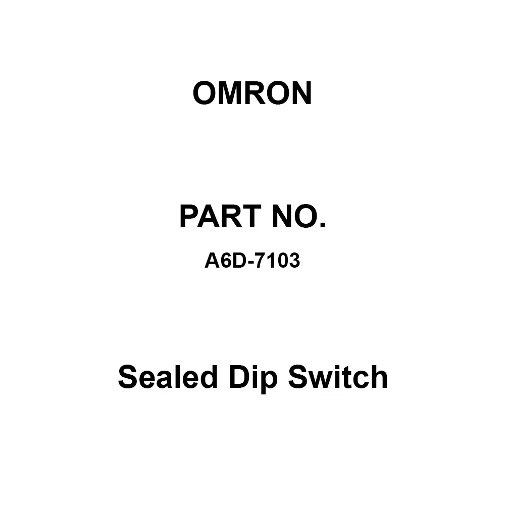 Omron Sealed Dip Switch 100 mΩ or Less (initial value), A6D-7103