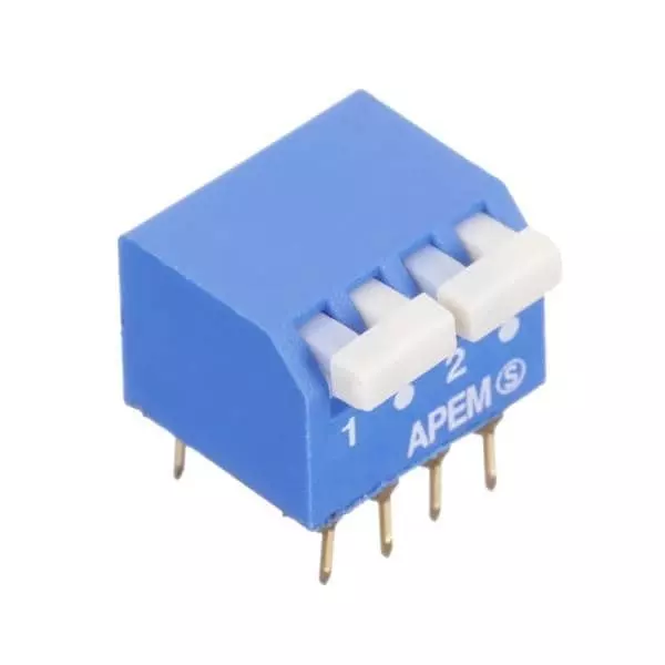 APEM DIP Switch Non-Illuminated 2 Positions Dpst 24 V DC, MPG302B