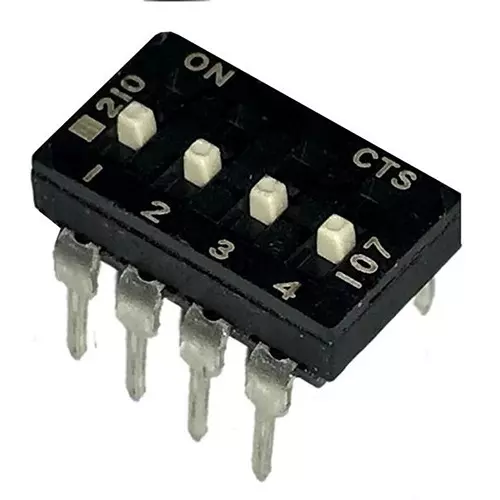 CTS 210 DIP Switch Non-Illuminated SPST 100 mA 4 Position 50 V DC, 210-4ESF