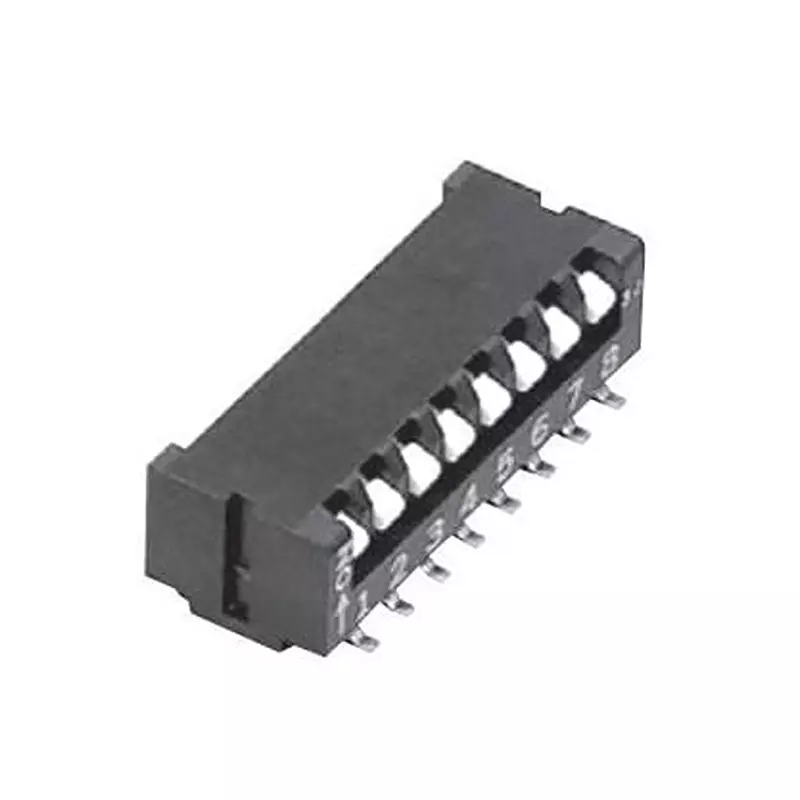 NIDEC COMPONENTS CFP Series DIP Switch Non-Illuminated 8PST 100 mA 8 Position 6 V DC, 24 V DC, CFP-0812MB