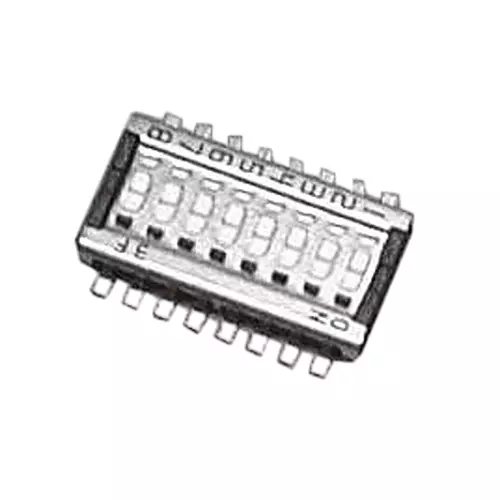 NIDEC COMPONENTS CVS Series DIP Switch Non-Illuminated DPST 25 mA, 100 mA 2 Position 6 V DC, 24 V DC, CVS-02B