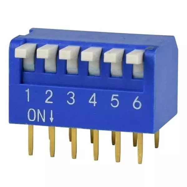 Same Sky DIP Switch Non-Illuminated SPST 25 mA 6 Position 24 V DC, DS02C-254-1L-06BE