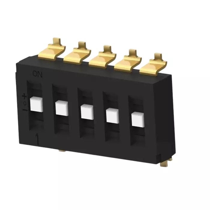 TE CONNECTIVITY 5 Way Surface Mount DIP Switch SPTT Recessed Actuator, TDS05SGRSTR04 (Pack of 900)