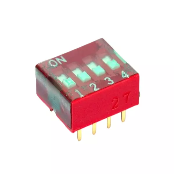 APEM NDS Series DIP Switch Non-Illuminated SPST 25 mA 4 Position 24 V DC, NDSR04TV