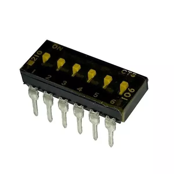 CTS 210 DIP Switch Non-Illuminated SPST 100 mA 6 Position 50 V DC, 210-6MST