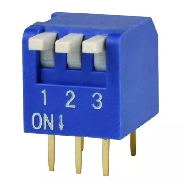 Same Sky DIP Switch Non-Illuminated SPST 25 mA 3 Position 24 V DC, DS02C-254-1L-03BE