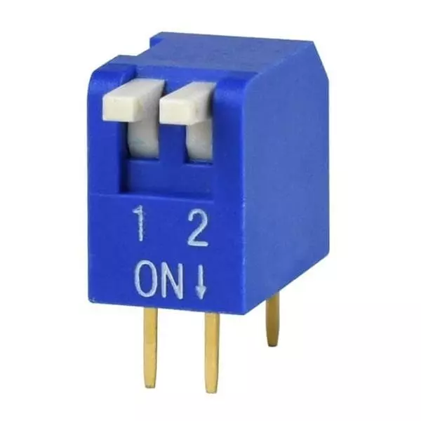 Same Sky DIP Switch Non-Illuminated SPST 25 mA 2 Position 24 V DC, DS02-254-1L-02BE