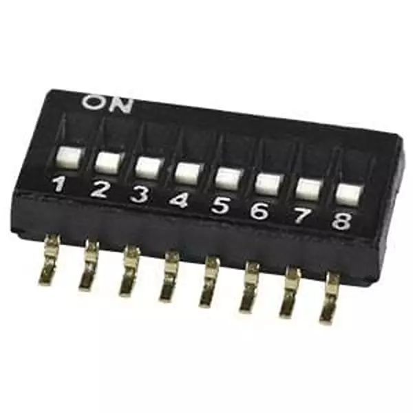 Same Sky DIP Switch Non-Illuminated SPST 25 mA 10 Position 24 V DC, DS05-127-2-10BK-SMT-TR