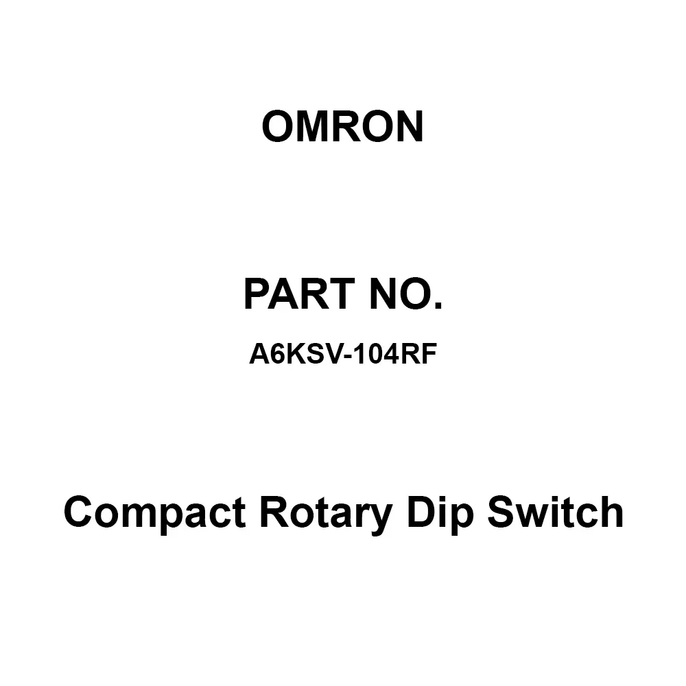 Omron Compact Rotary Dip Switch Side Operation Flat Type, A6KSV-104RF
