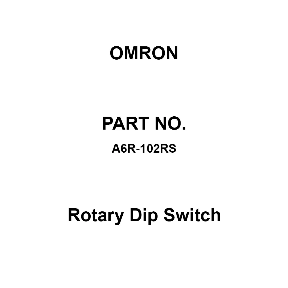 Omron Rotary Dip Switch 200 mΩ or Less (initial value), A6R-102RS