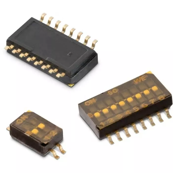 WURTH ELEKTRONIK 5 Way Surface Mount DIP Switch SPST Flat Actuator, 416131160805 (Pack of 2000)