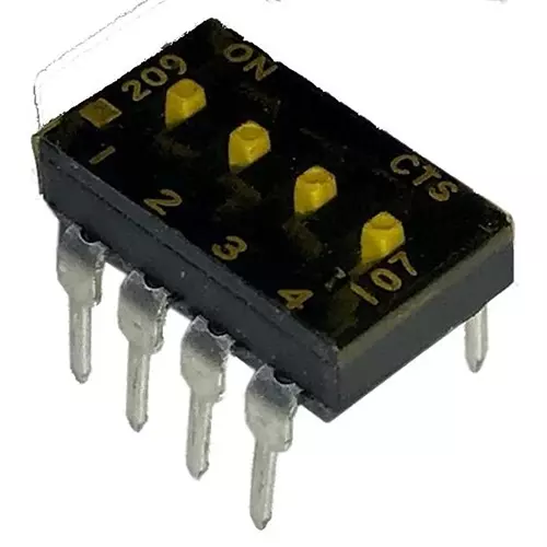 CTS 209 DIP Switch Non-Illuminated SPST 100 mA 4 Position 50 V DC, 209-4MST