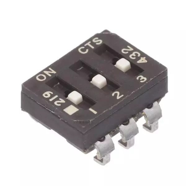 CTS 219 DIP Switch Non-Illuminated SPST 100 mA 20 V DC, 219-3LPSTJRF